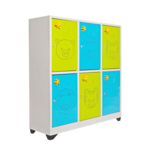 Locker Infantil 6 puestos (cerdo tigre león)