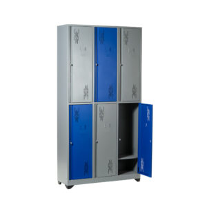 Locker 6 puestos diseño horizontal 180 x 93 x 30 cms