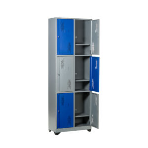 Locker 6 ptos diseño vertical. Alto 200cms