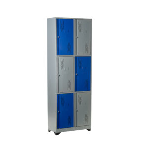 Locker 6 ptos diseño vertical. Alto 200cms