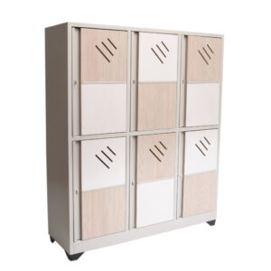 Locker 6 ptos Puerta Madera