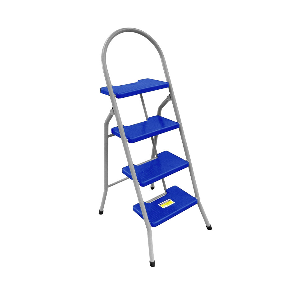 Escalera Milenium 4 Peldaños 116 cm Gris nube / azul