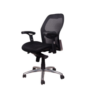 Silla Gerente Mónaco base cromo brazos graduables