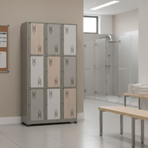 Locker 9 ptos Puerta Madera