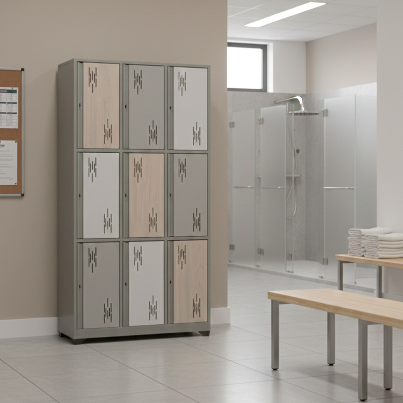 Locker 9 ptos Puerta Madera - Imagen 2