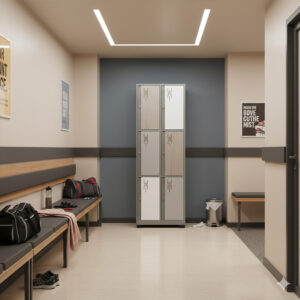 Locker 6 ptos Puerta Madera
