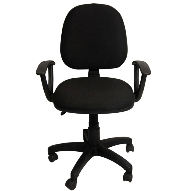 Silla Red Media Tapizada Con Brazos Fijos Negro - Imagen 3