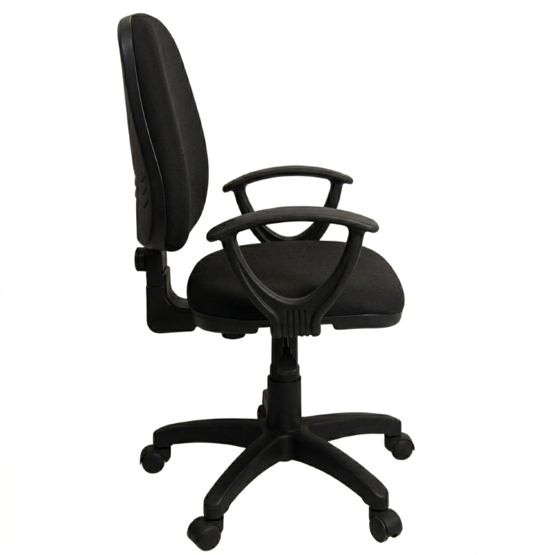 Silla Red Media Tapizada Con Brazos Fijos Negro - Imagen 2